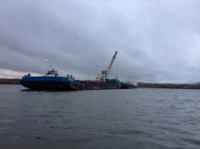 В Рыбинском районе снова село на мель грузовое судно