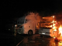 В Рыбинске сгорели два автобуса