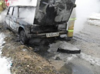 В Первомайском районе тушили автомобиль