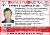 В Рыбинске ищут пропавшего подростка