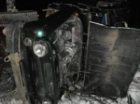 Под Рыбинском опрокинулся автомобиль