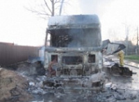 В Угличе сгорел большегрузный автомобиль